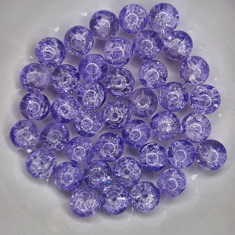 Purple Glass Beads 8mm Round 40 Bead Count #84